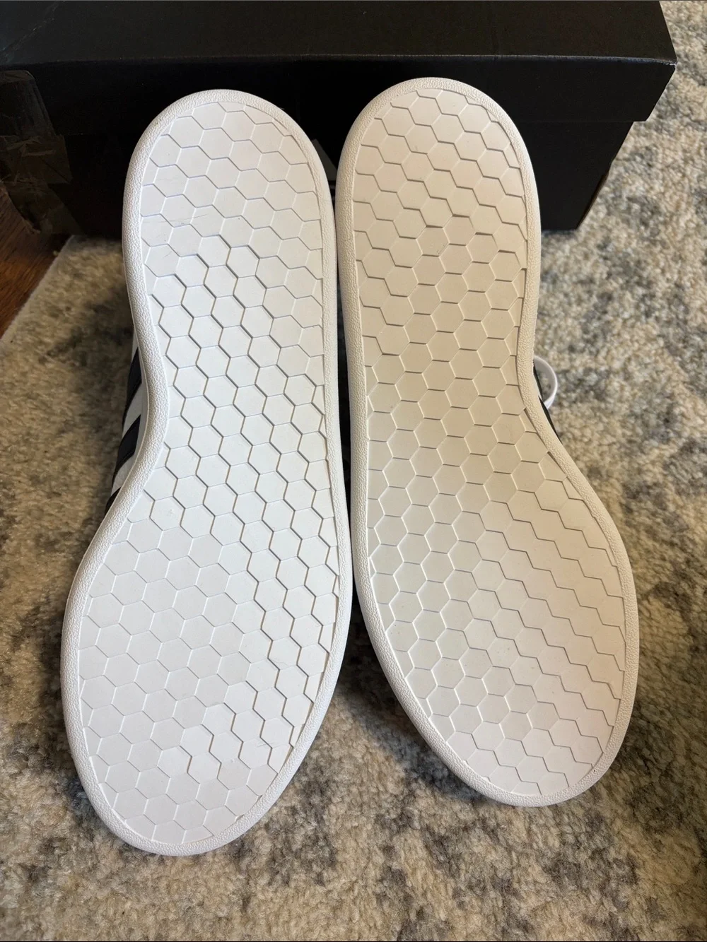 Adidas Grand Court SE White Leather Sneakers with Black Stripes